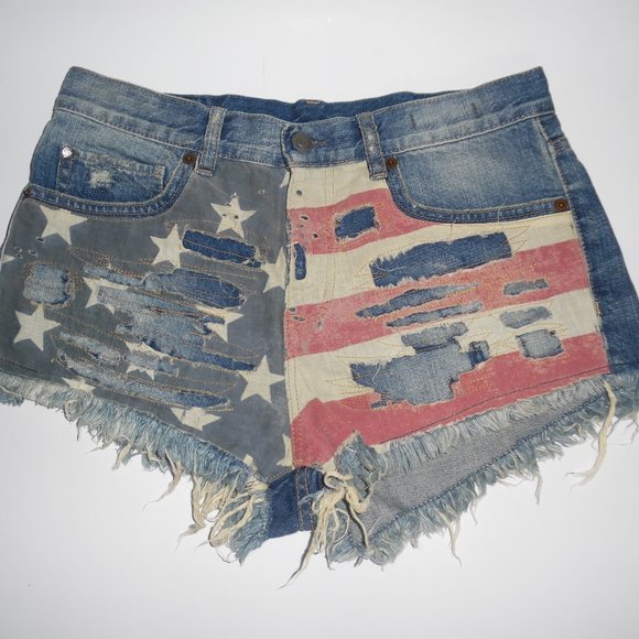 Ralph Lauren Denim Supply American Jeans Flag 4 July Shorts 27 - Picture 3 of 7